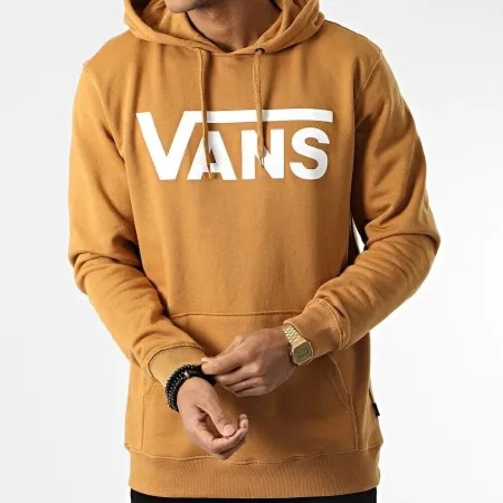 Vans Large Tan Hoodie With White Logo